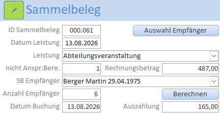 Sammelbeleg erfassen