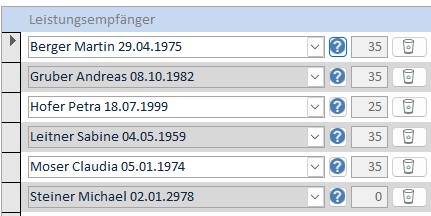 Empf�nger eines Sammelbelegs